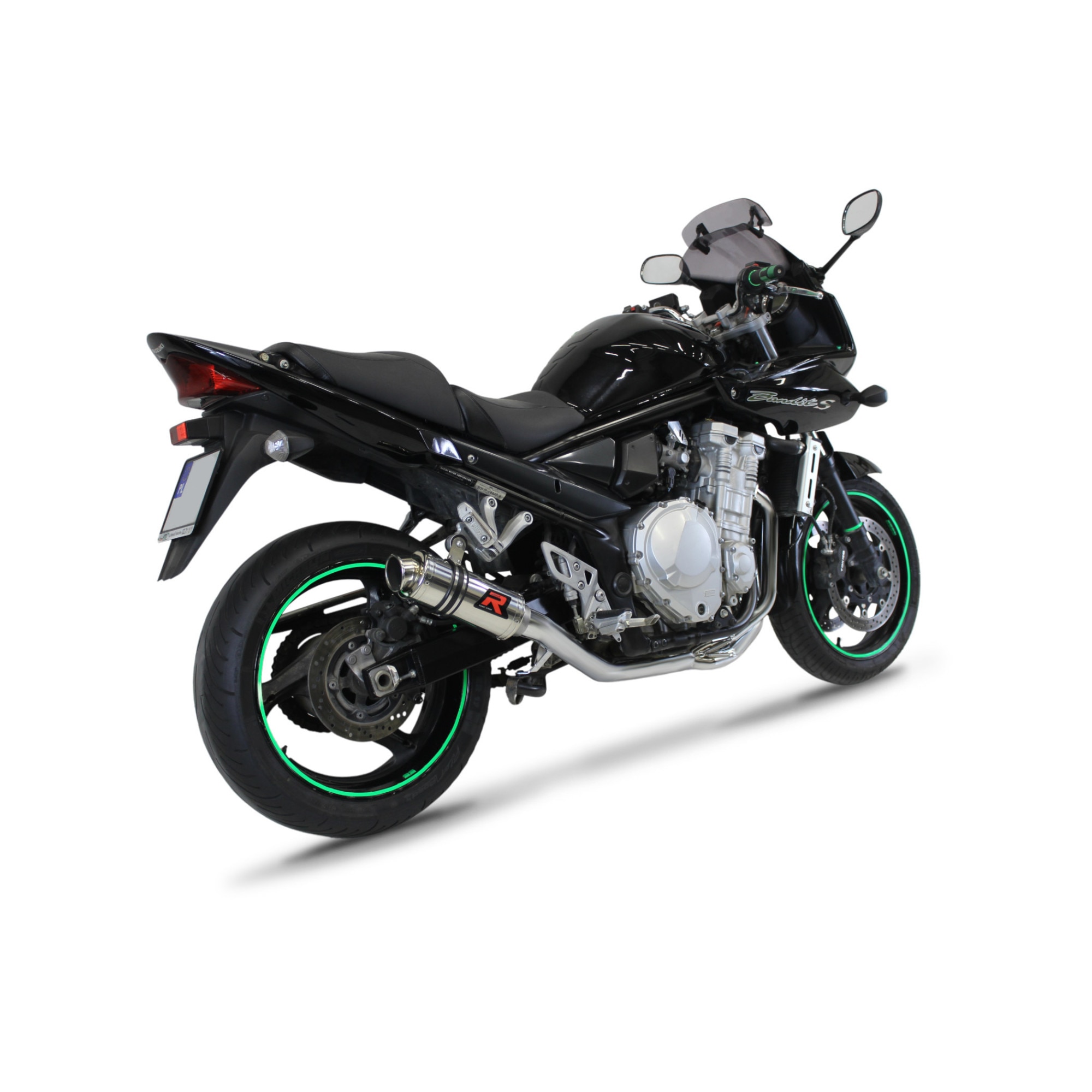 DOMINATOR GSF Bandit 600 Marmitta Racing Tondo Exhaust Terminale di Scarico Silenziatore 2000 2001 2002 2003 2004