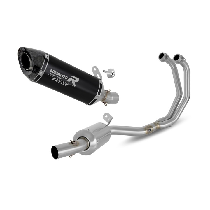 Toba de esapament, Dominator, Compatibil cu Yamaha MT03, Argintiu/Negru
