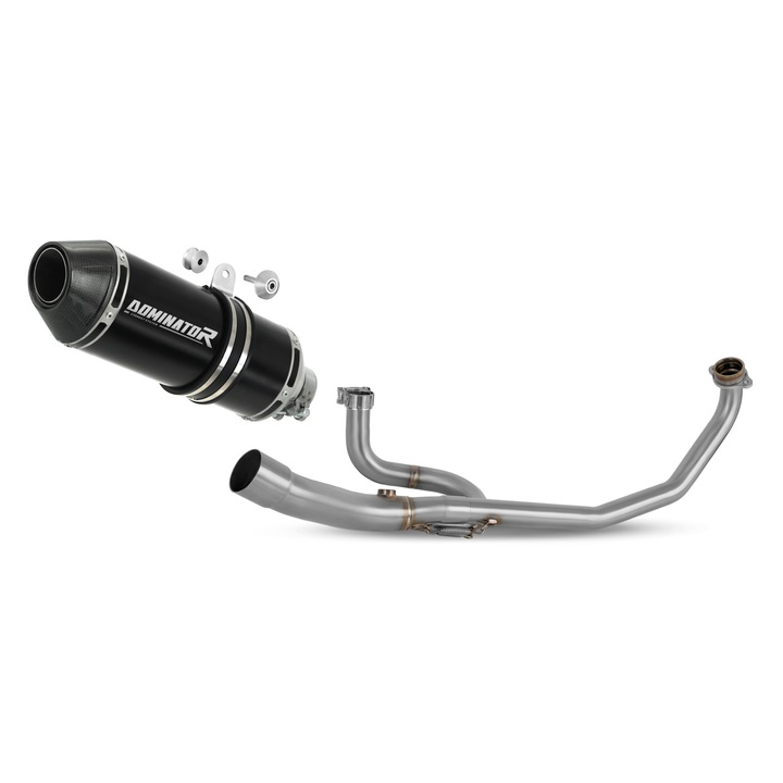 Toba de esapament, Dominator, Compatibil cu Honda VTR 250, Negru/Argintiu