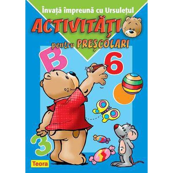 Activitati pentru prescolari (albastru) - Invata impreuna cu ursuletul