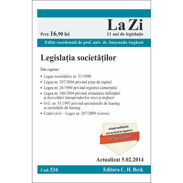 Legislatia societatilor act. 5.02.2014