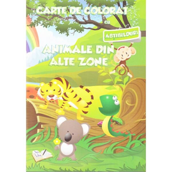 Animale din alte zone - Carte de colorat cu abtibilduri