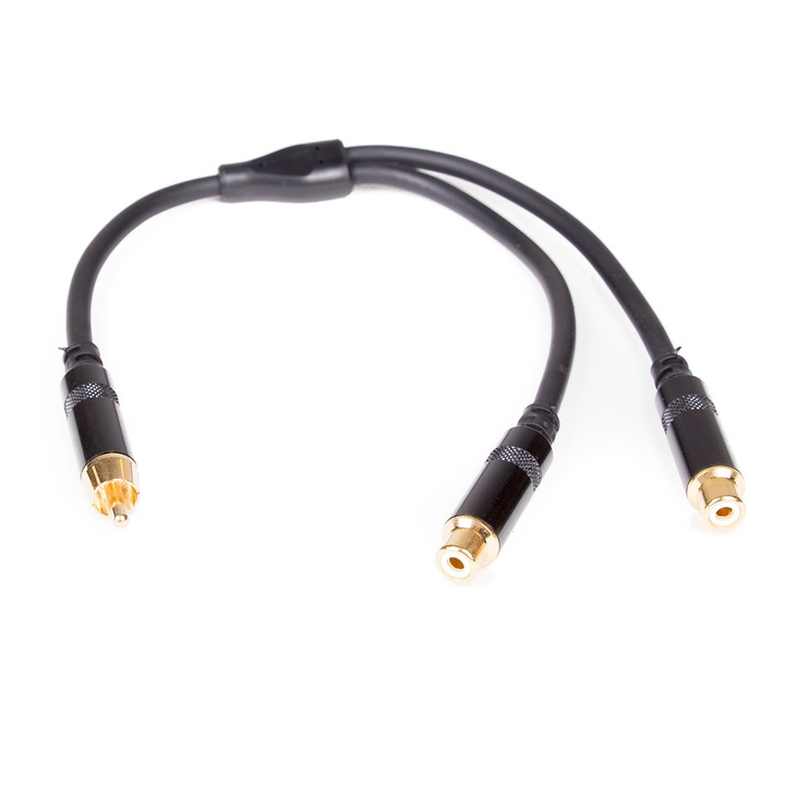 RCA100 адаптерен аудио кабел, 1 x RCA мъжки – 2 x RCA женски