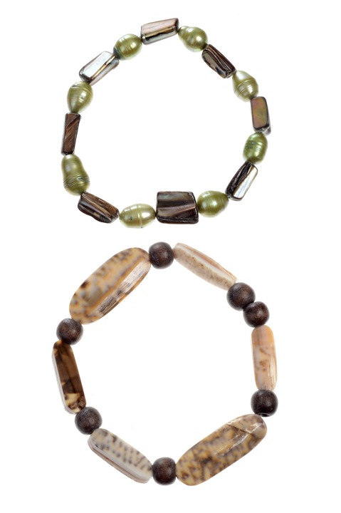 Комплект от 2 броя гривна от култивирана перла и мида GM-465, Gloria Maris