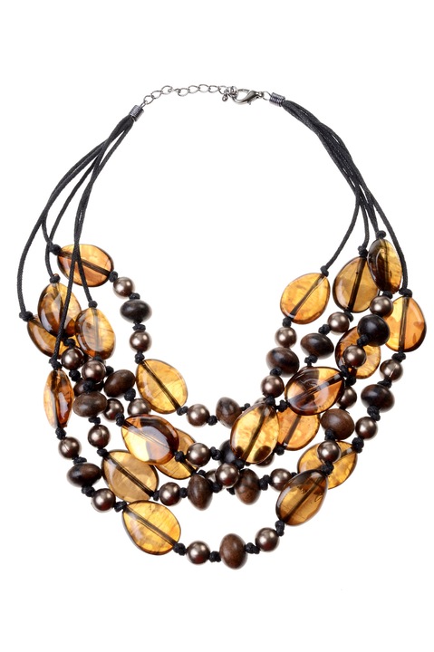 Колие с акрилни дървени мъниста GM-505, Gloria Maris, 26 см