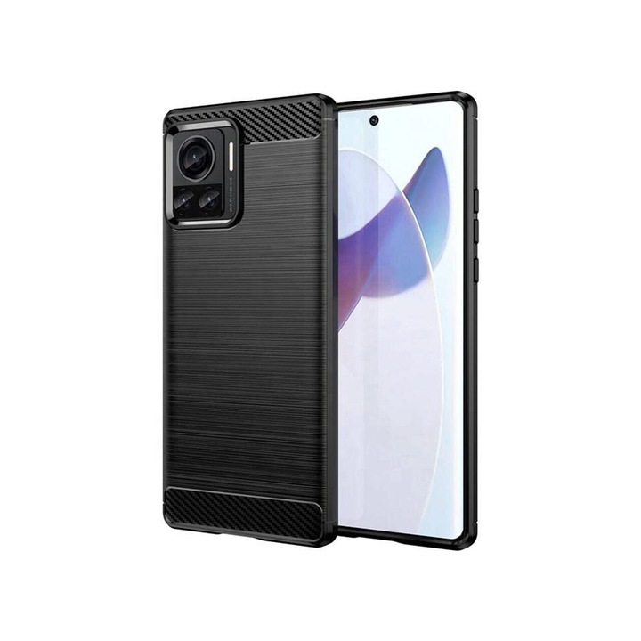 Motorola Edge 30 Ultra Techsuit karbon szilikon fekete borító