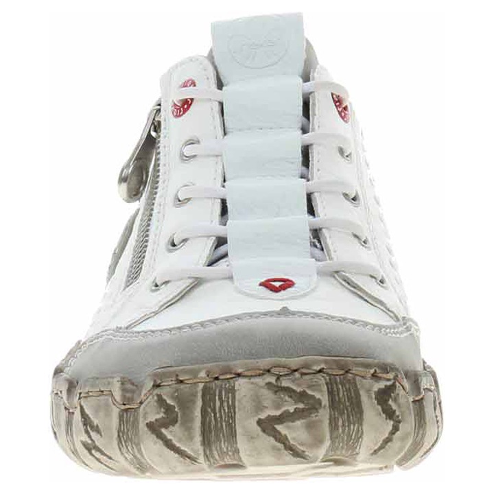 Дамски спортни обувки, Rieker L0355-80, Естествена кожа, Бял, 40