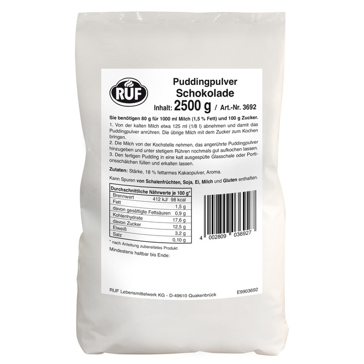 Praf de budinca de ciocolata sac 2.5Kg Ruf
