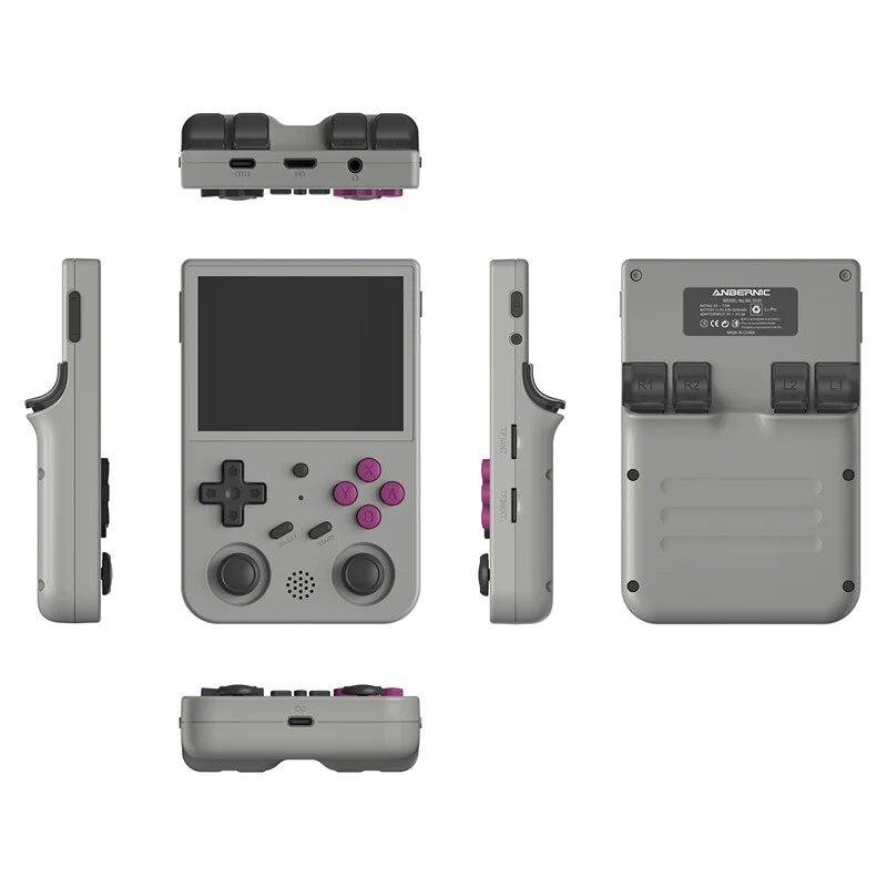 Consola de joc ANBERNIC RG353VS, culoare gri, portabila, suport