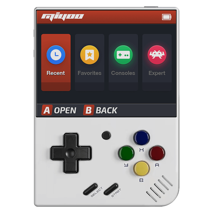 Consola de joc Miyoo Mini Plus, culoare alba, portabila, suport pentru 15+ emulatoare retro