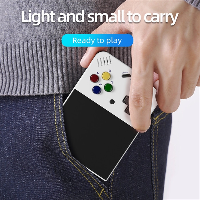 Consola de joc Miyoo Mini Plus, culoare alba, portabila, suport pentru 15+ emulatoare retro