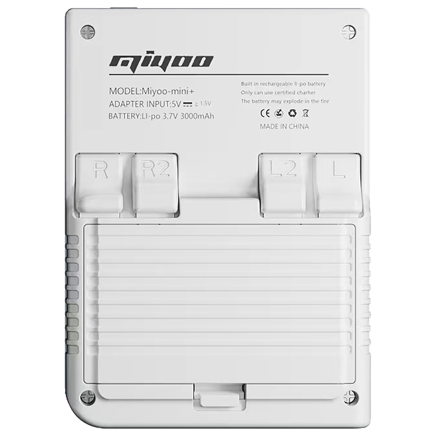 Consola de joc Miyoo Mini Plus, culoare alba, portabila, suport pentru 15+ emulatoare retro