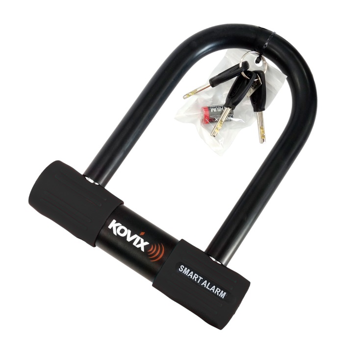 Брава U-Lock с аларма, KOVIX, KTL14-150, Черна