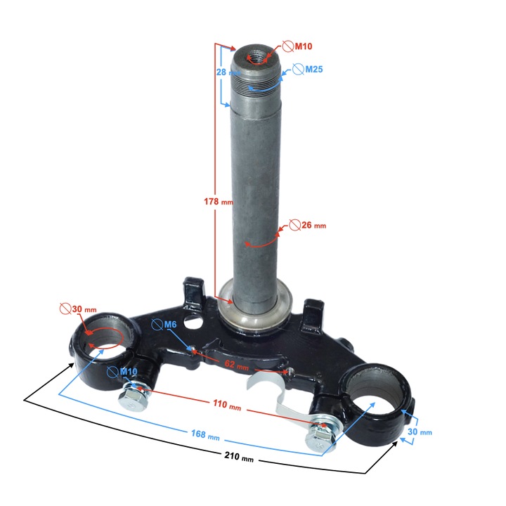 Tija de scaun, Moretti, Gri\Negru, 30x165 mm