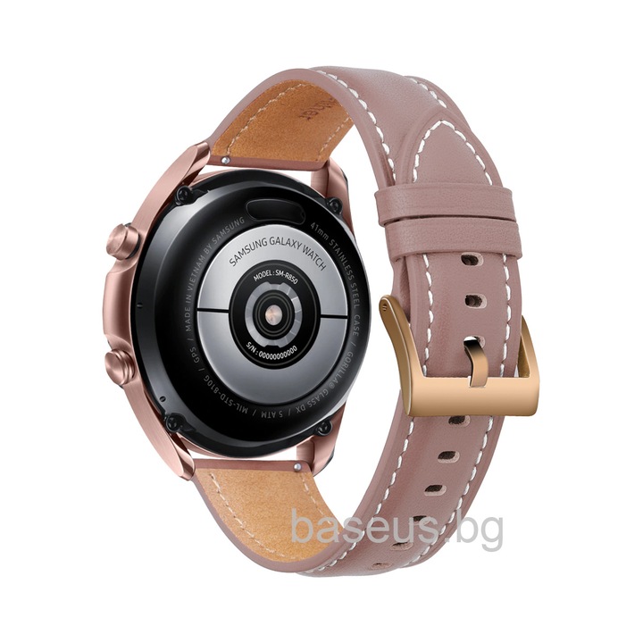 Каишка Leather Premium Strap for Smart Watch, 20mm, пепел от рози