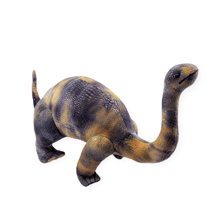 Jucarie de plus, Chippo, Dinozaur, 47cm, Gri/Galben, 3+