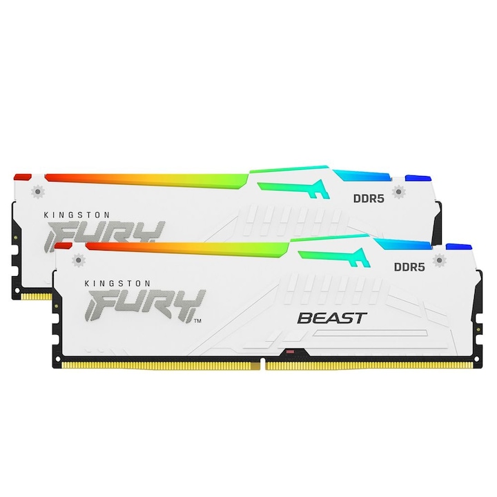 Kingston RAM memory kit FURY Beast RGB - 32GB (2 x 16 GB) - DDR5-5600 DIMM CL36 (KF556C36BWEAK2-32)