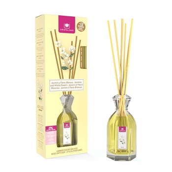 Odorizant camera 0% alcool Cristalinas, Iasomie si flori albe - inspiratie, 90 ml Odorizant camera 0% alcool Cristalinas, Iasomie si flori albe - inspiratie, 90 ml
