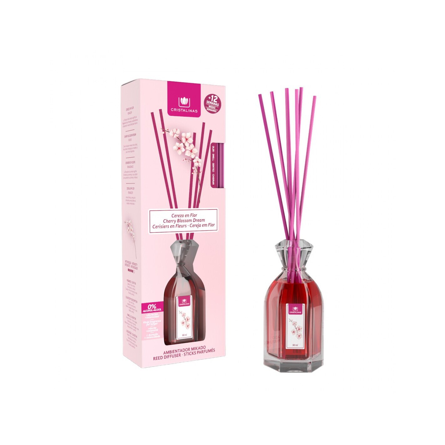 Odorizant camera 0% alcool Cristalinas, Floare de cires - renastere, 90 ml