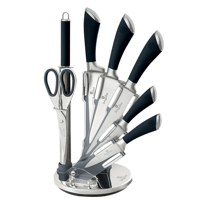 Set cutite 8 piese pe suport, inox, Berlinger Haus, BH2042
