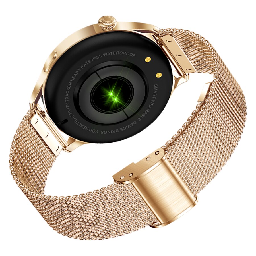Ceas inteligent Rubicon, Otel, Ecran de 1.28INCH, Auriu - eMAG.ro