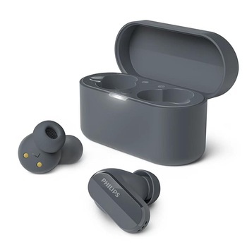 Casti audio In-ear True Wireless Philips TAT3508BK/00, Hybrid ANC, Bluetooth, Negru