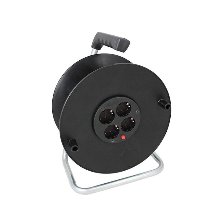 Празна макара за кабел, PVC, 280mm, монофазна, 4x16A, 250V, 3500W, IP20, Commel