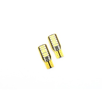 Set becuri T10 CANBUS NON POLAR 12 SMD 7020 12V ALB Set becuri T10 CANBUS NON POLAR 12 SMD 7020 12V ALB