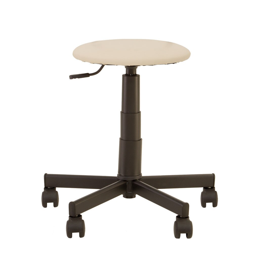 Scaun laborator STOOL GTS, Crem piele ecologica