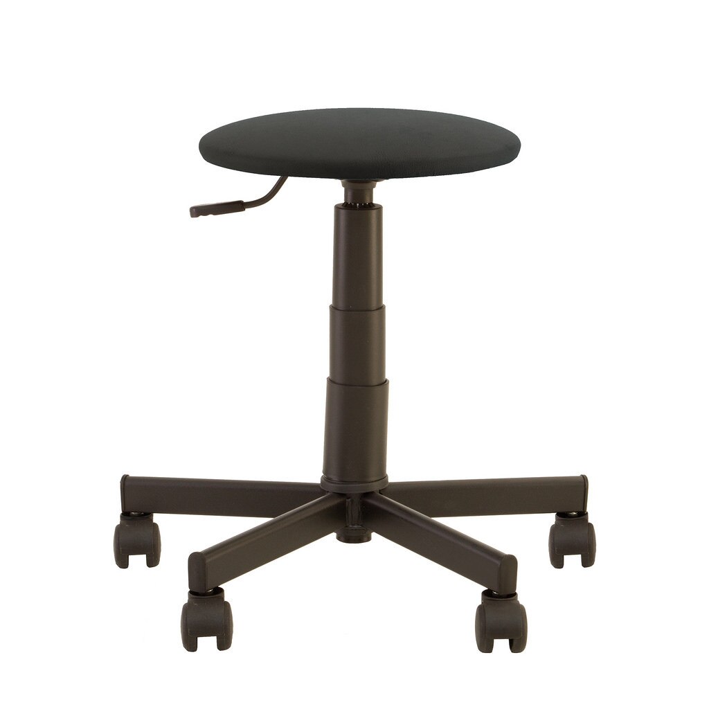 Scaun de laborator STOOL GTS, Negru piele ecologica