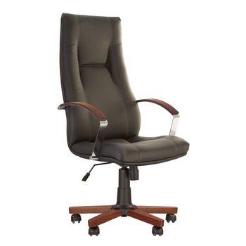 Scaun directorial KING WOOD, Negru piele ecologica Scaun directorial KING WOOD, Negru piele ecologica