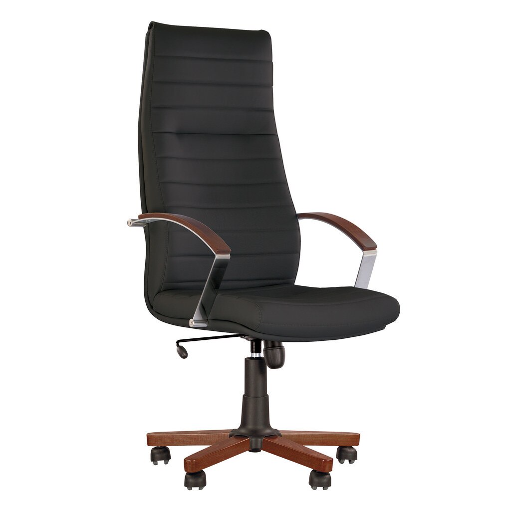 Scaun directorial IRIS WOOD, Negru piele ecologica