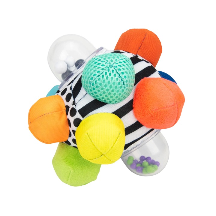 Sassy Interaktív babajáték, érzékszervi labda, 6+ hónap, 20 cm, 90 g, Többszínű