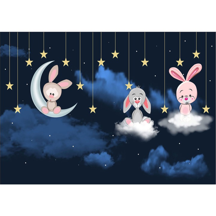 Fototapet Copii, Animale prin Nori, autoadeziv, multicolor, 200X300 cm