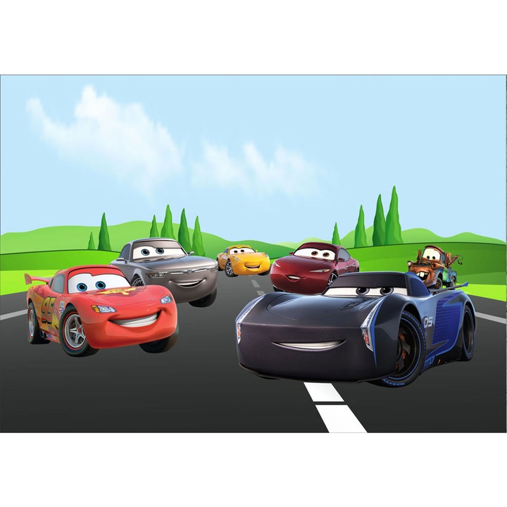 Gyermek tapéta, Lightning Mcqueen, öntapadós, tarka, 120x200 cm
