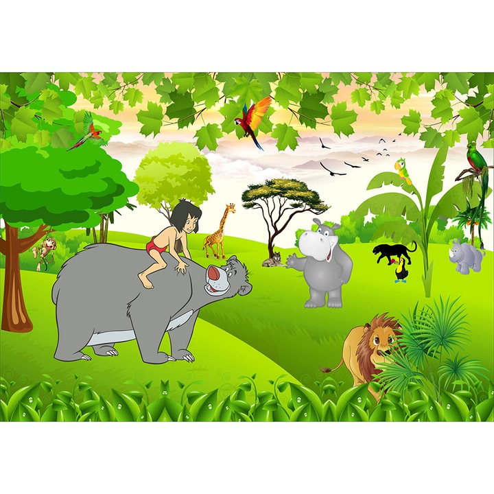 Fototapet Copii, Mogli in Jungla, autoadeziv, multicolor, 120x200 cm