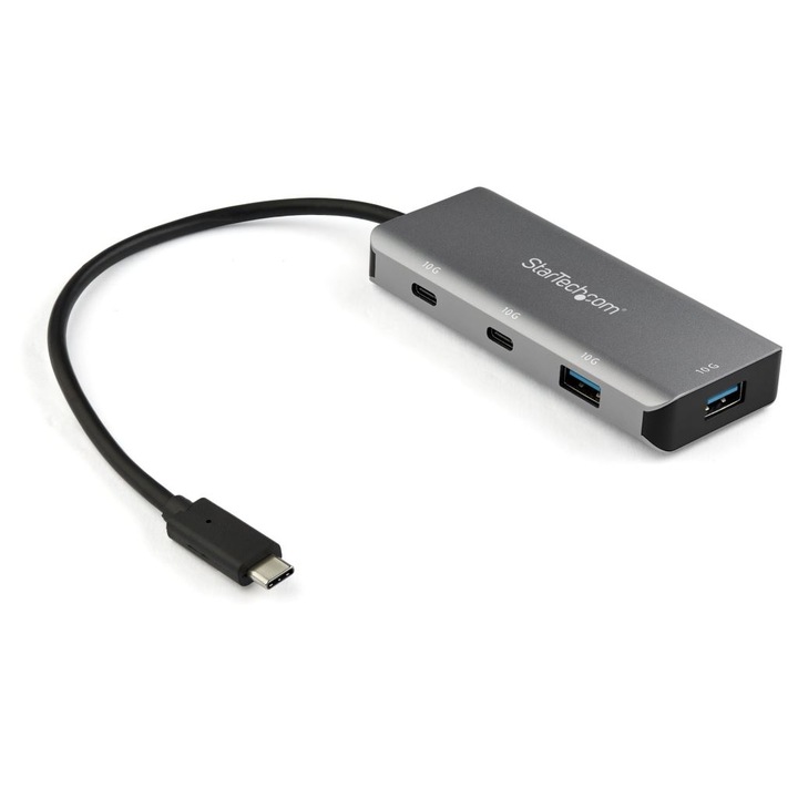 StarTech.com HB31C2A2CB мрежов конектор USB 3.2 Gen 2 (3.1 Gen 2) Type C 10000 Mbit/s Черен, Сив (HB31C2A2CB)