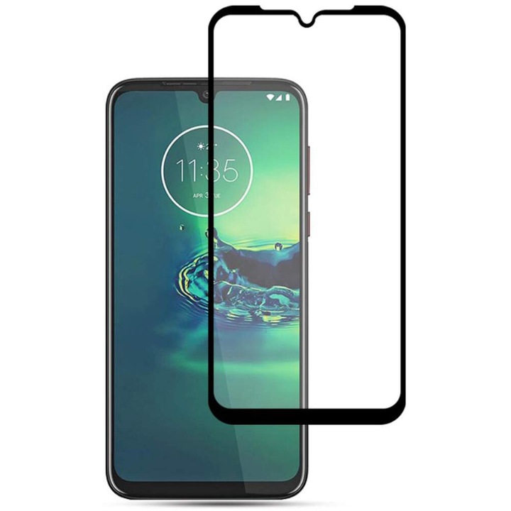 COMANDO Ultra Thin Proof филм, съвместим с Motorola Moto G8 Plus, Висока устойчивост на удар, Пълно покритие на екрана, Залепващо лепило по цялата повърхност, 0,3 mm, Черна рамка