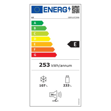 Combina frigorifica LG GBF61PZJMN, 340 l, Total No frost, Racire usa, Diagnoza inteligenta, H 186 cm, clasa E, Inox