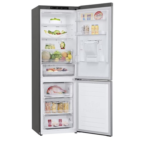 Combina frigorifica LG GBF61PZJMN, 340 l, Total No frost, Racire usa, Diagnoza inteligenta, H 186 cm, clasa E, Inox