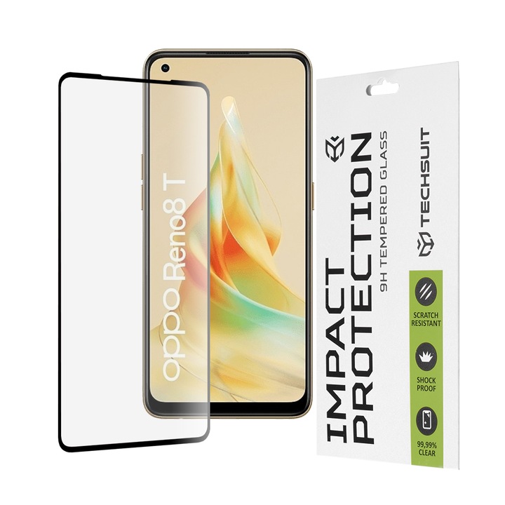 Folie pentru Oppo Reno8 T, Sticla securizata, Black