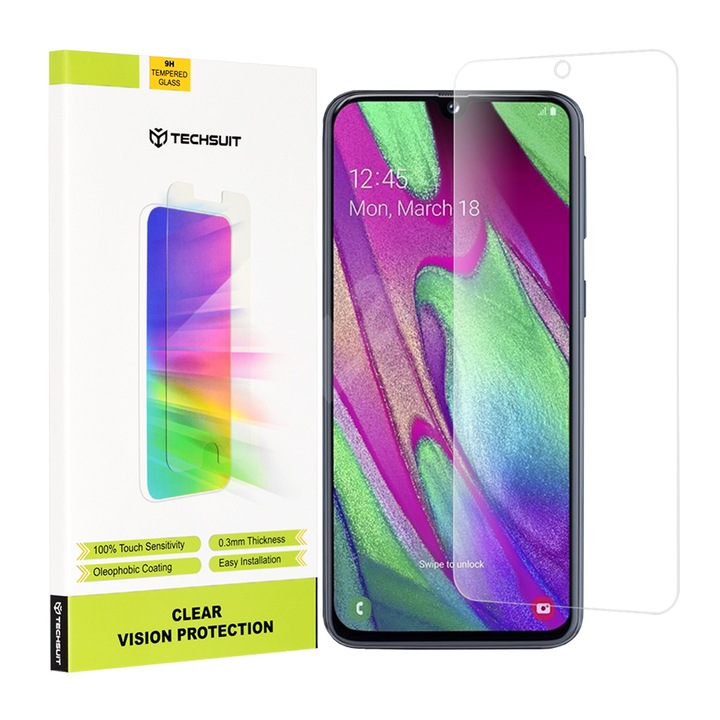 Folie pentru Samsung Galaxy A40, Sticla securizata, Transparent