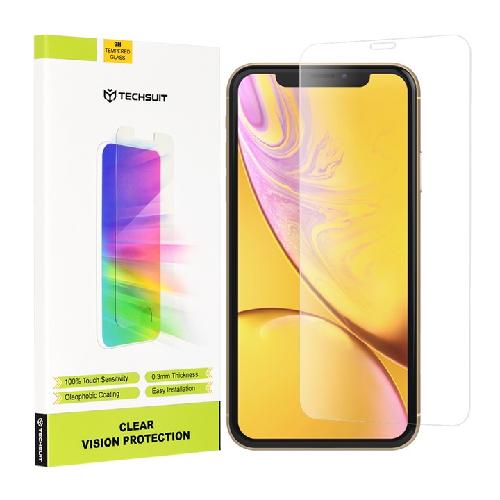 Fólia iPhone XR/11-hez, Biztonságos üveg, Átlátszó