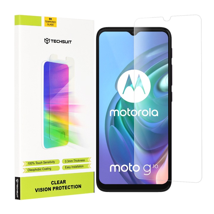 Motorola Moto G10 / Moto G20 / Moto G30 / Moto G9 Play / Moto E7 Plus fólia, Techsuit Clear Vision Glass, átlátszó