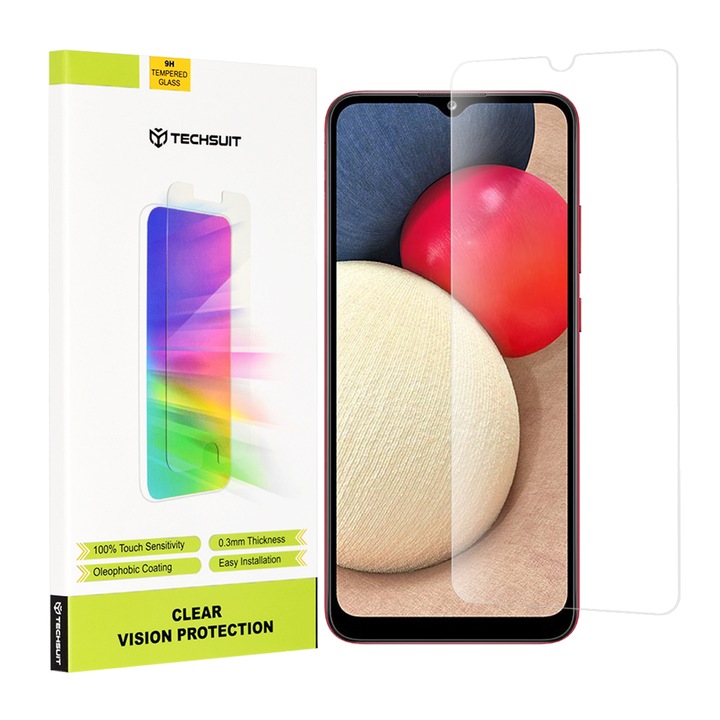Fólia, Samsung Galaxy A02s / A03 / A03s / A03 Core / A04e telefonhoz, Techsuit Clear Vision Glass, átlátszó