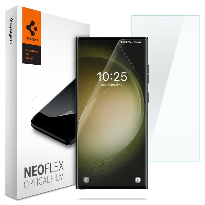 Кейс за Samsung Galaxy S23 Ultra (комплект 2 бр.), Spigen Neo Flex, Clear
