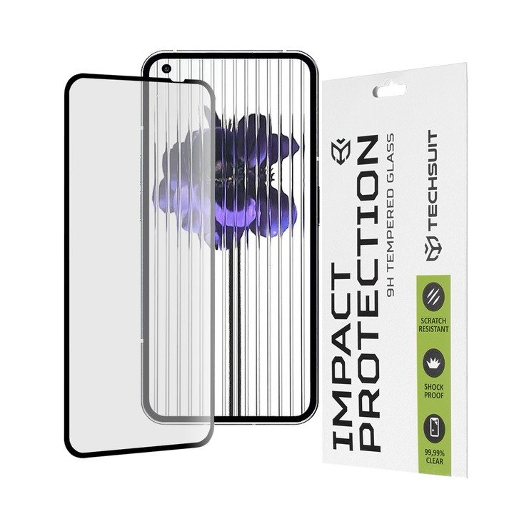 Стъклен Протектор за Nothing Phone (1) - Techsuit Full Cover / Full Glue - Черен