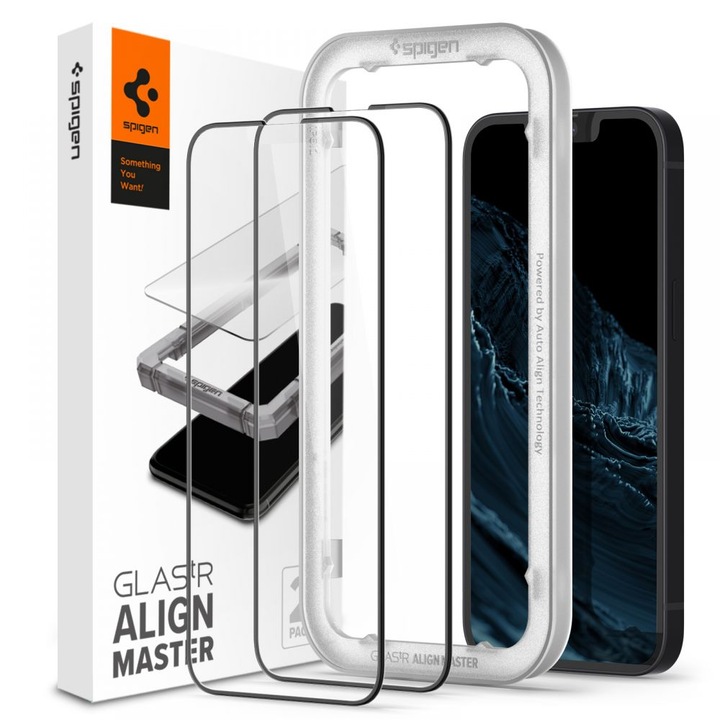 Протектор Armor Shield за iPhone 13/13 Pro/iPhone 14 комплект 2, Premium, Glas.tR Align Master, Q940, Shatterproof Crystal, Intense Darkness