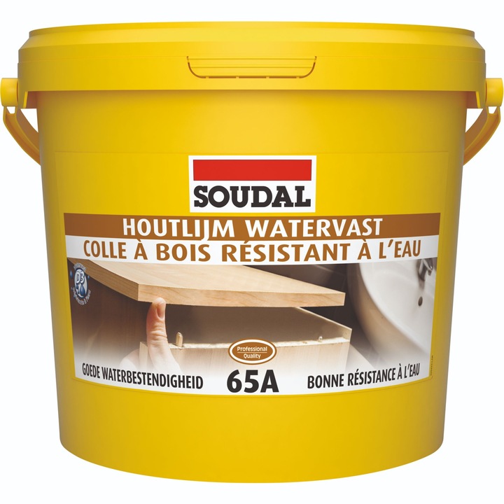 Adeziv Soudal 65A, de constructii, pentru lemn D3, 5 kg, transparent