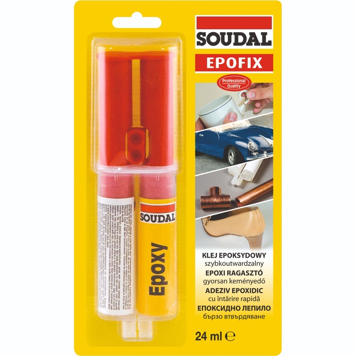 Adeziv Soudal Epofix 82A, de reparare, 24 ml, transparent
